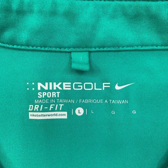 Nike Golf Shirt Men L Large Fern Green Performance Sport DriFit Performance Polo - Picture 6 of 14